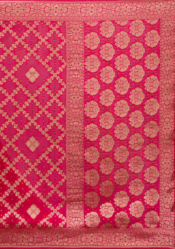 Rani Pink Zariwork Georgette Saree