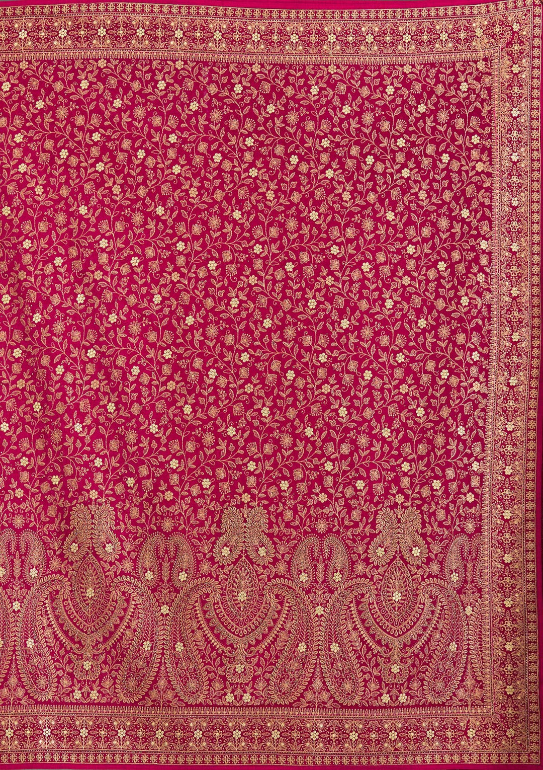 Rani Pink Zariwork Georgette Saree