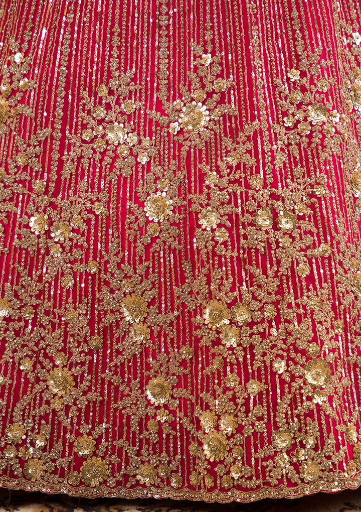 Rani Pink Zariwork Net Readymade Lehenga