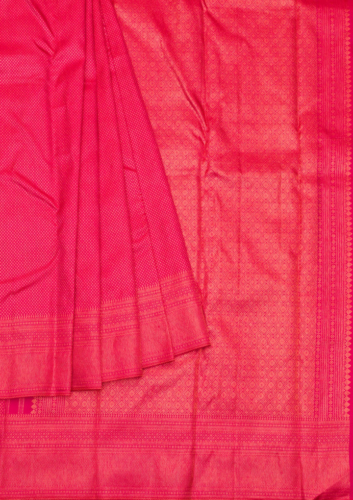 Rani Pink Zariwork Pure Silk Saree