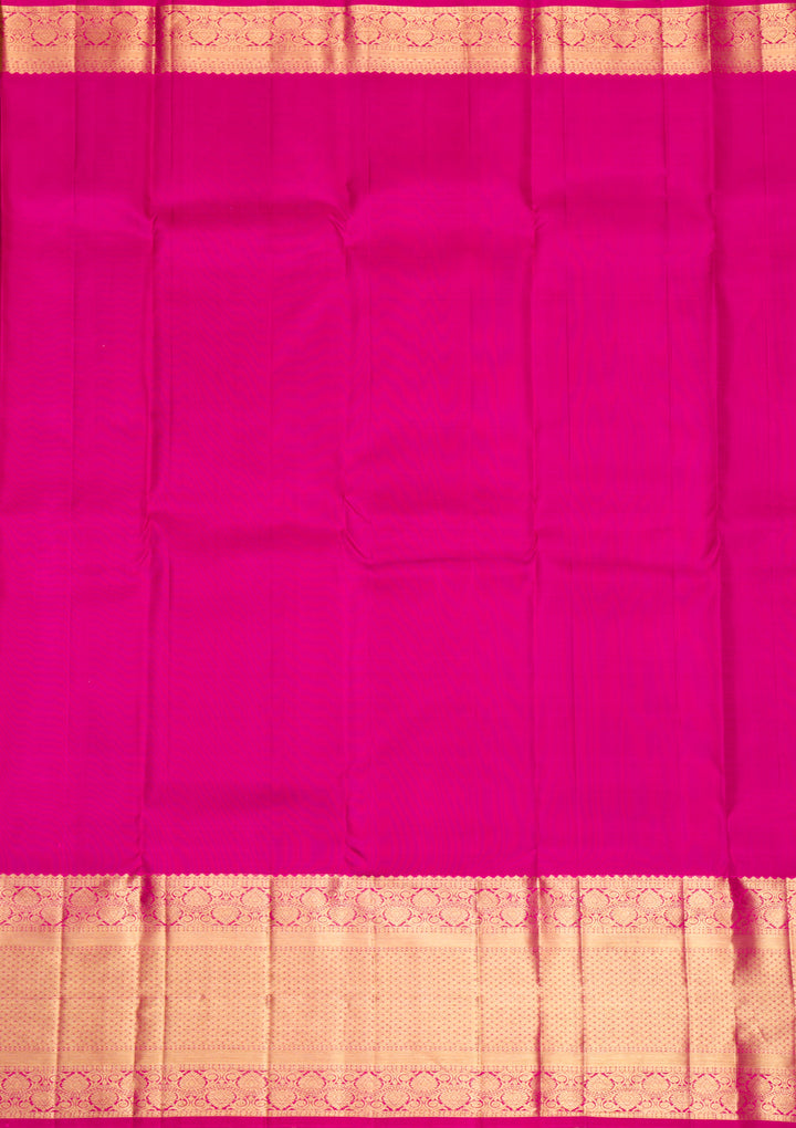 Rani Pink Gold Zariwork Pure Silk Saree