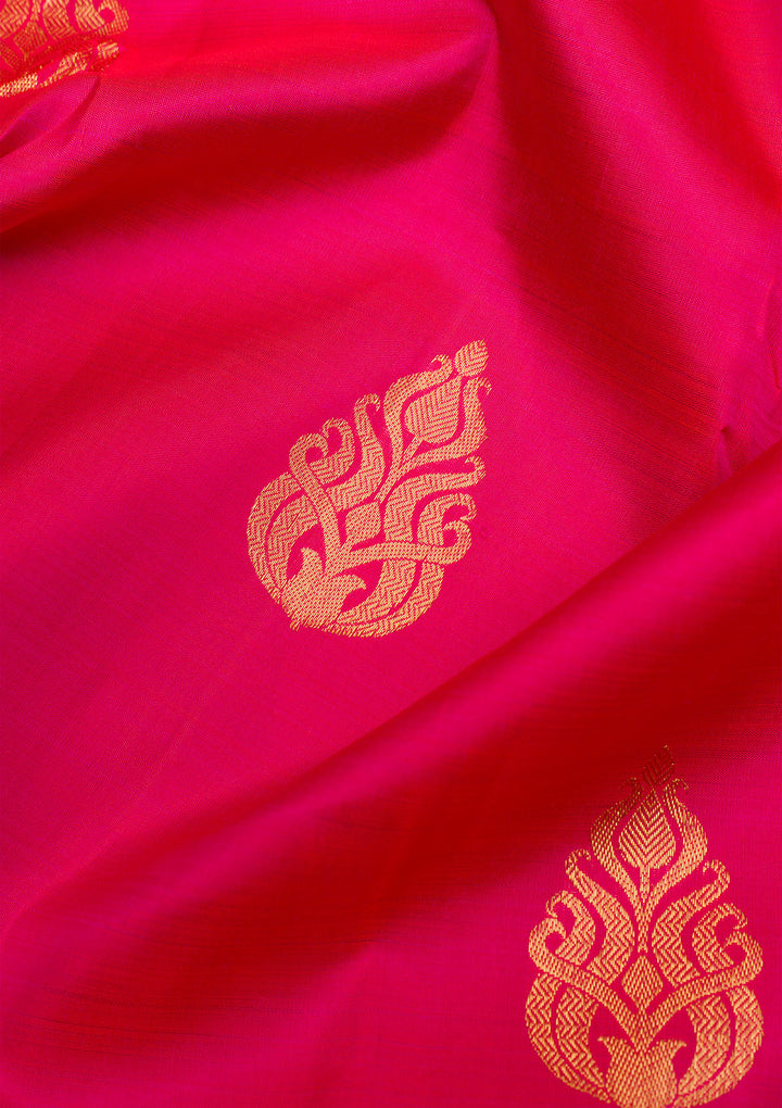 Rani Pink Gold Zariwork Pure Silk Saree