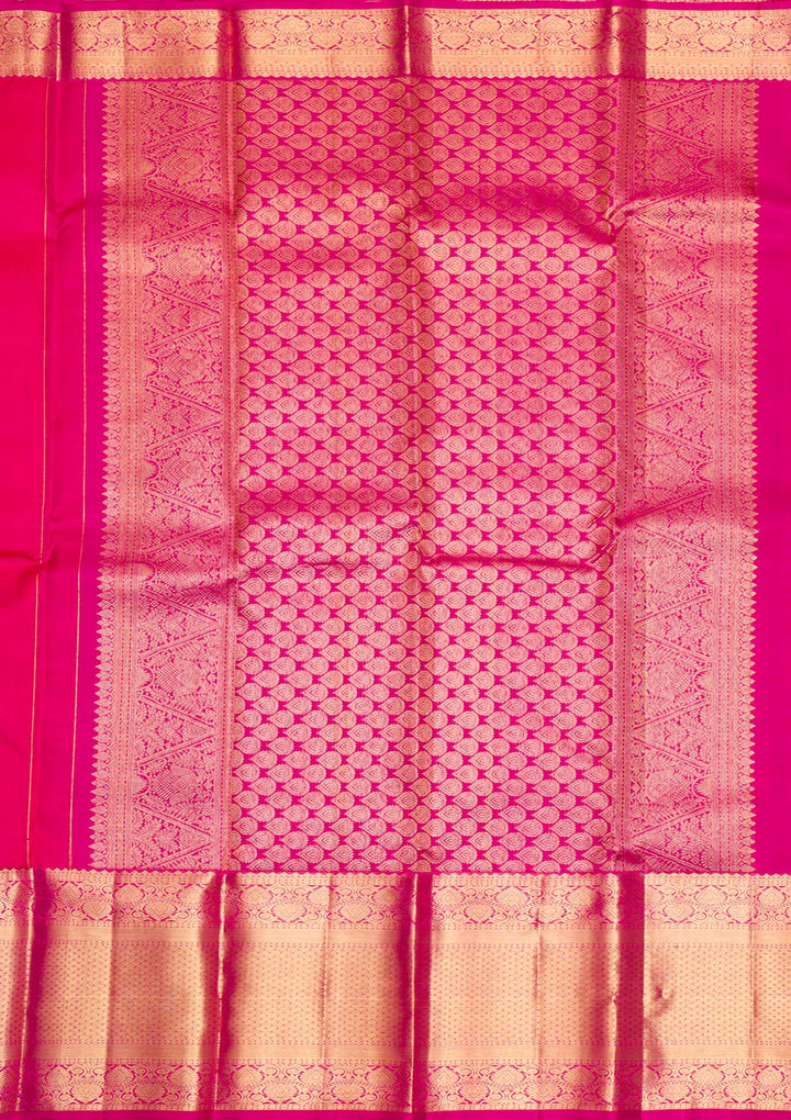Rani Pink Gold Zariwork Pure Silk Saree