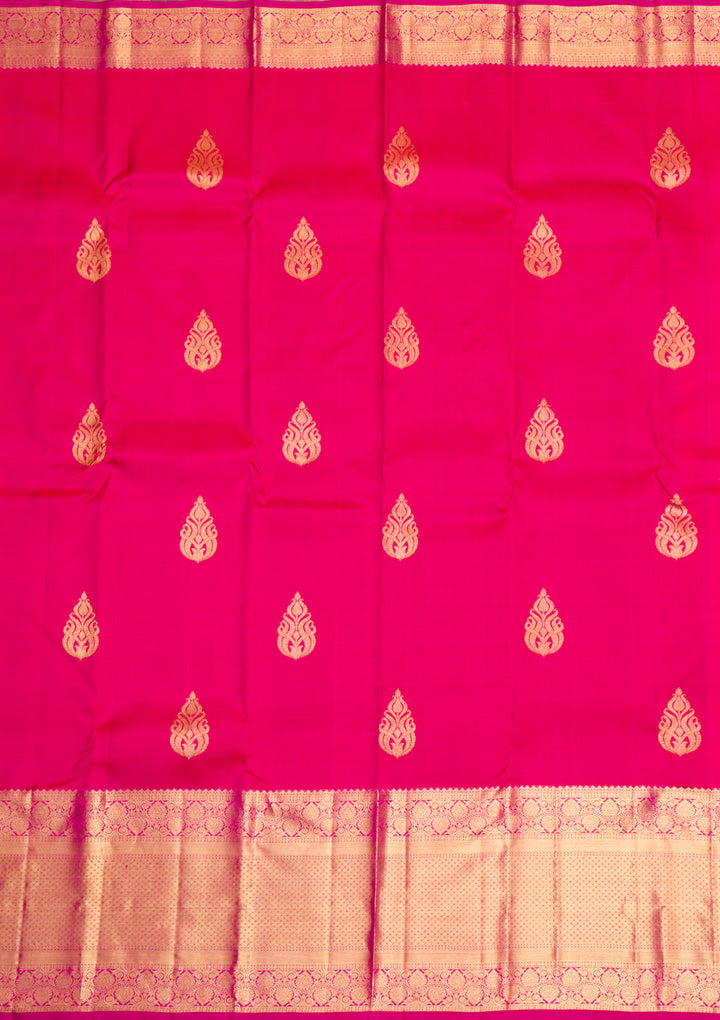 Rani Pink Gold Zariwork Pure Silk Saree