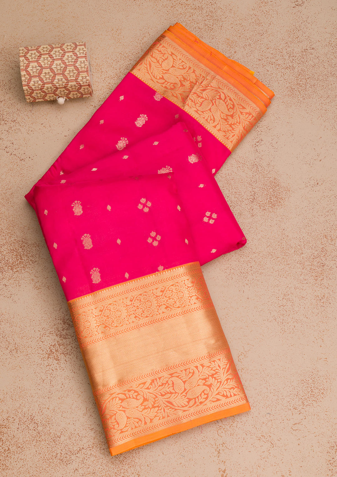 Rani Pink Zariwork Pure Silk Saree