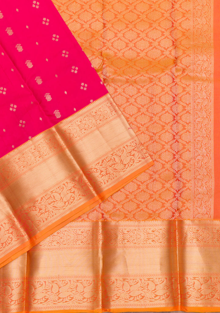 Rani Pink Zariwork Pure Silk Saree