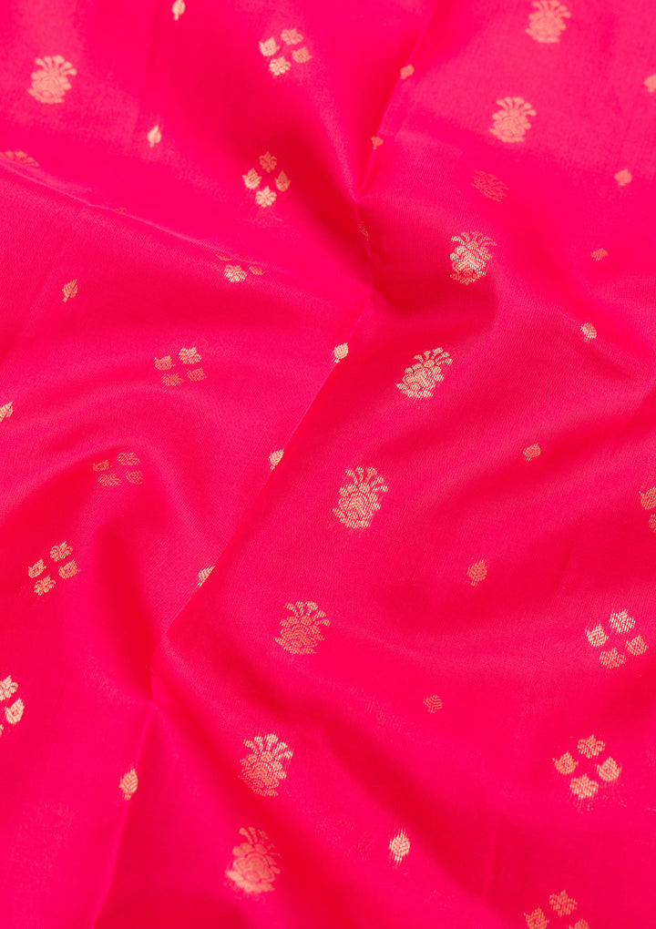 Rani Pink Zariwork Pure Silk Saree