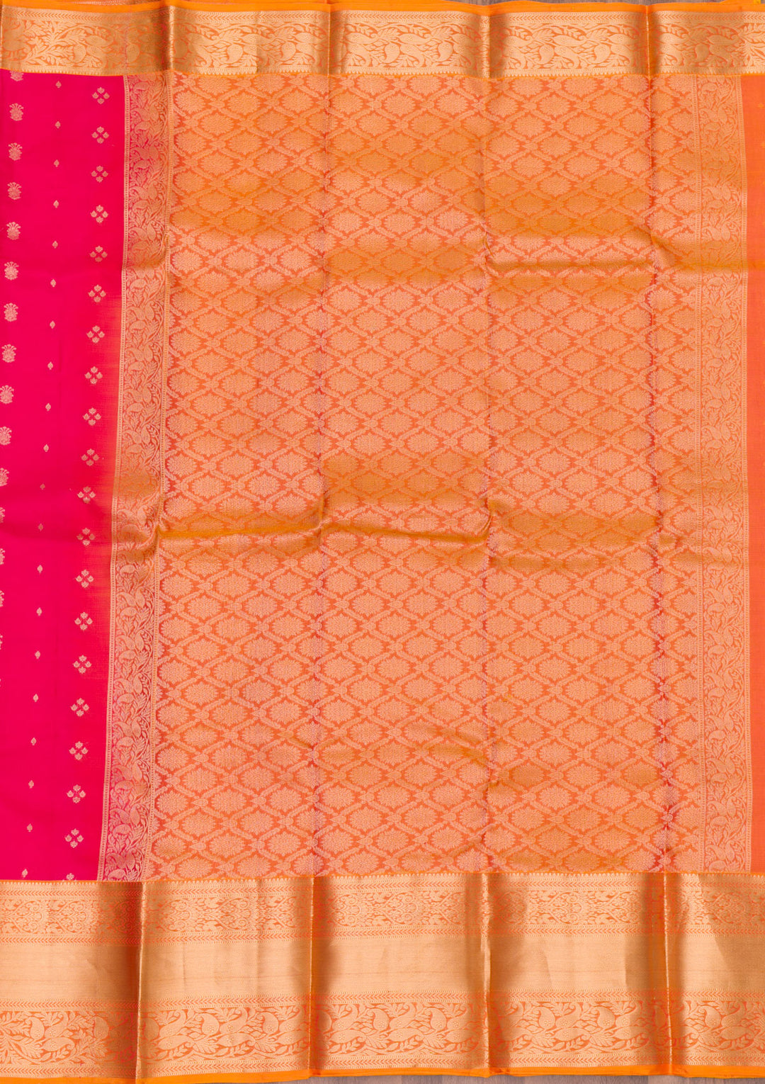 Rani Pink Zariwork Pure Silk Saree