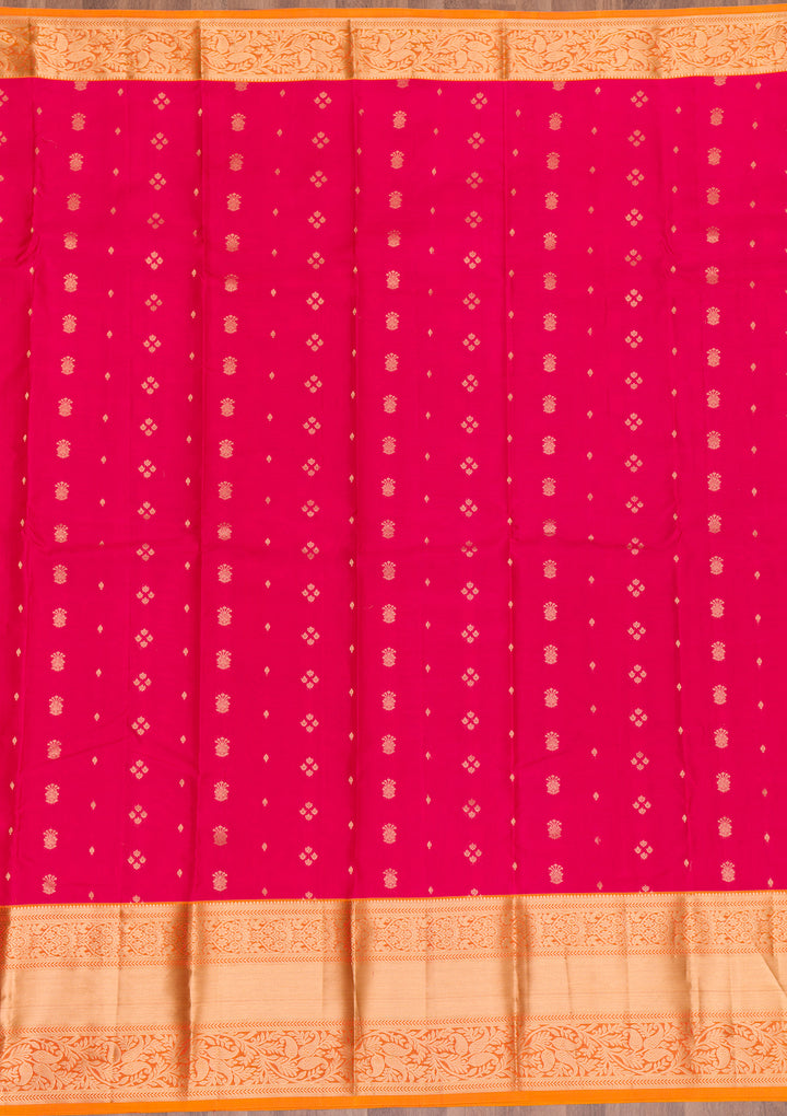 Rani Pink Zariwork Pure Silk Saree