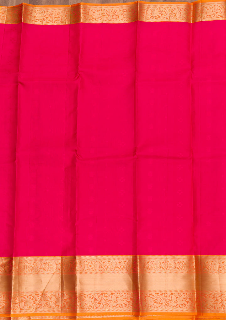 Rani Pink Zariwork Pure Silk Saree