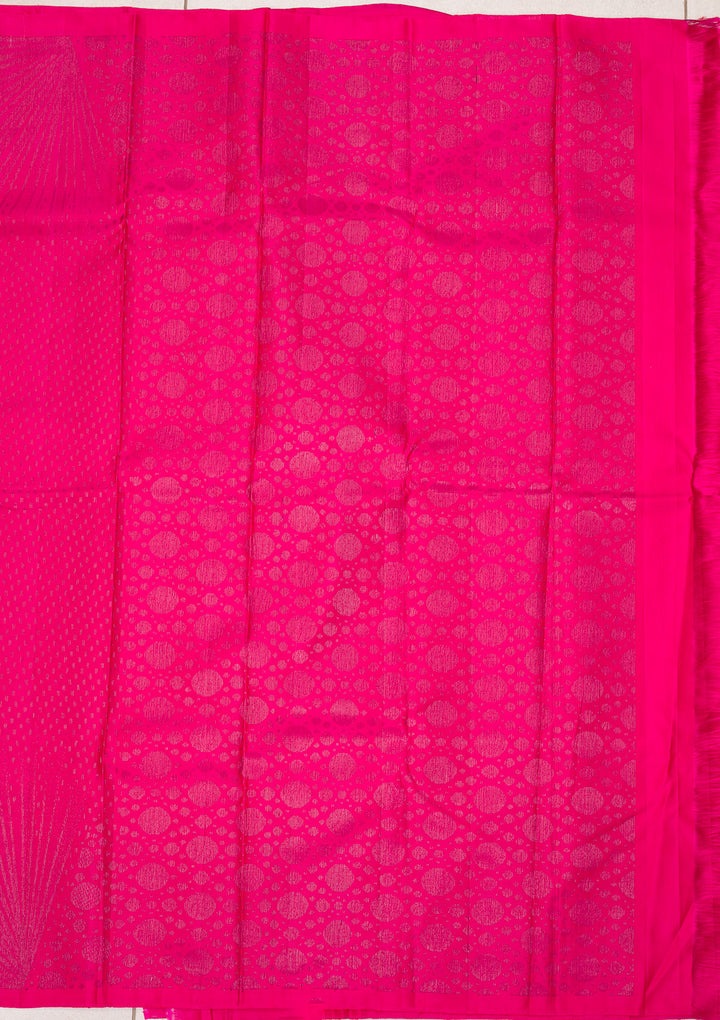 Rani Pink Zariwork Pure Silk Saree