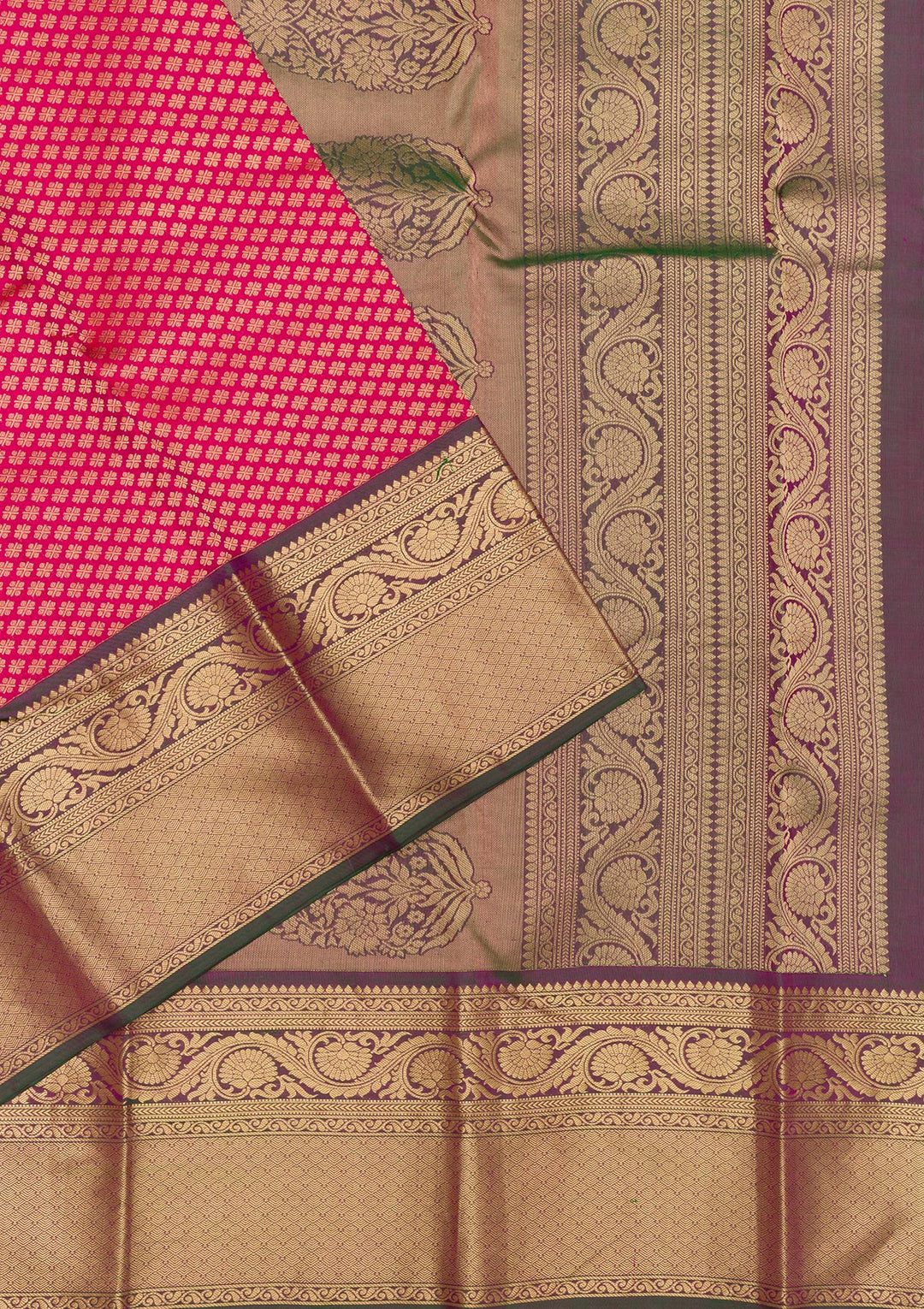 Rani Pink Zariwork Banarasi Pure Silk Saree