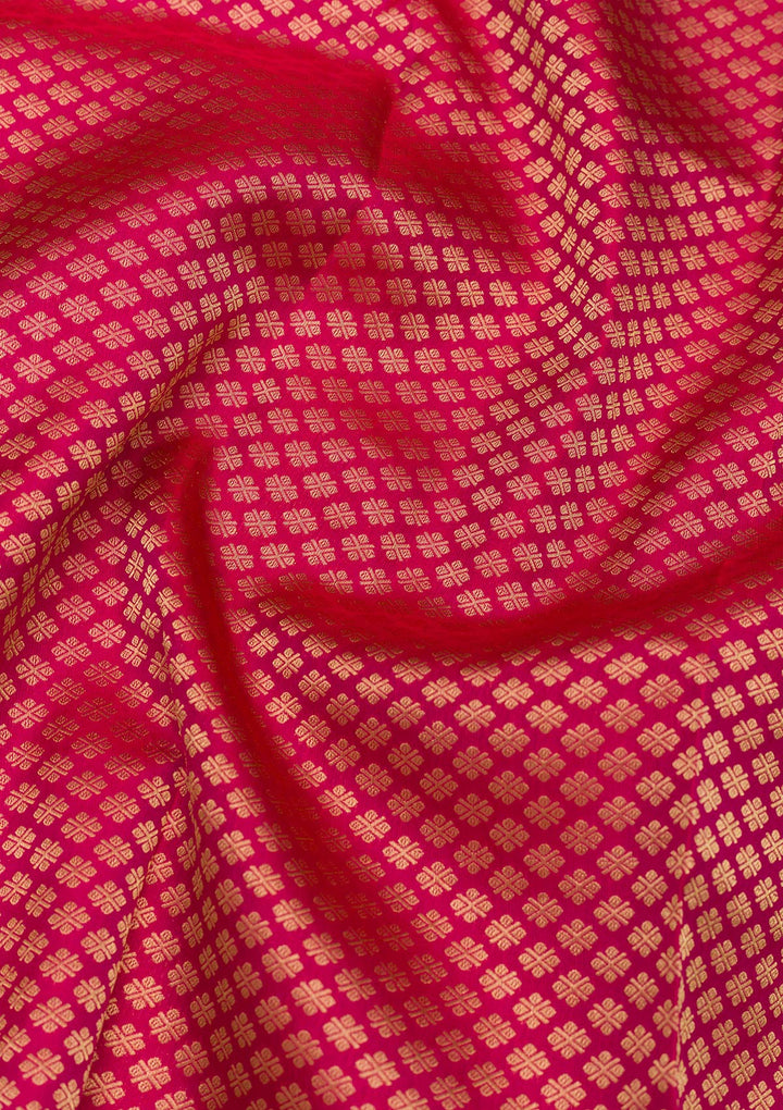Rani Pink Zariwork Banarasi Pure Silk Saree