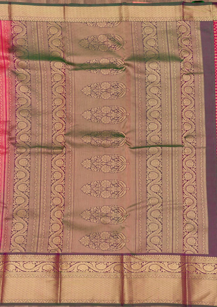 Rani Pink Zariwork Banarasi Pure Silk Saree