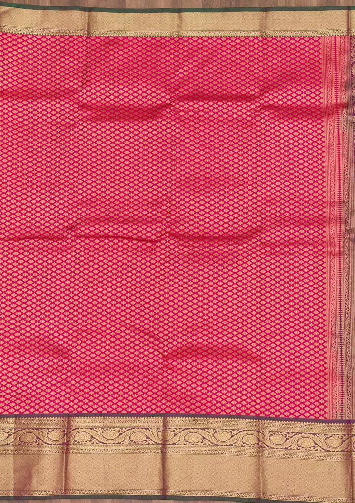 Rani Pink Zariwork Banarasi Pure Silk Saree