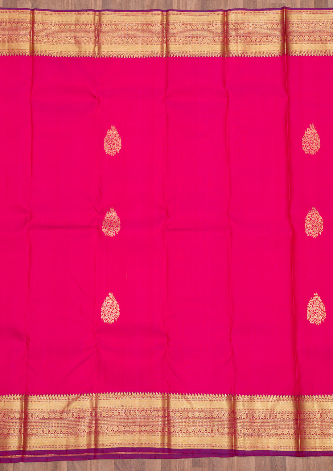 Rani Pink Zariwork Pure Silk Saree