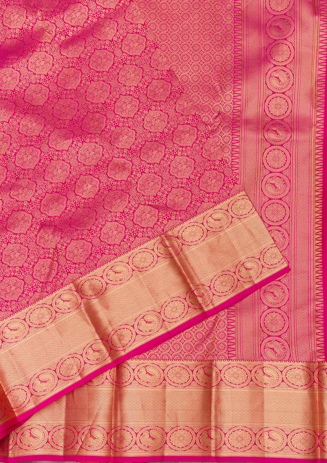 Rani Pink Zariwork Banarasi Pure Silk Saree