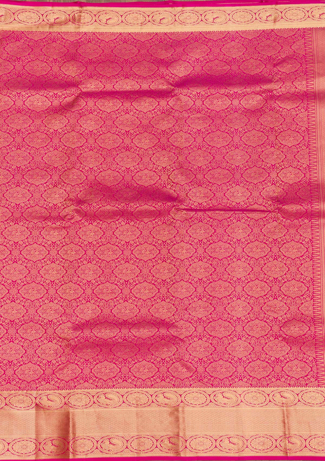 Rani Pink Zariwork Banarasi Pure Silk Saree