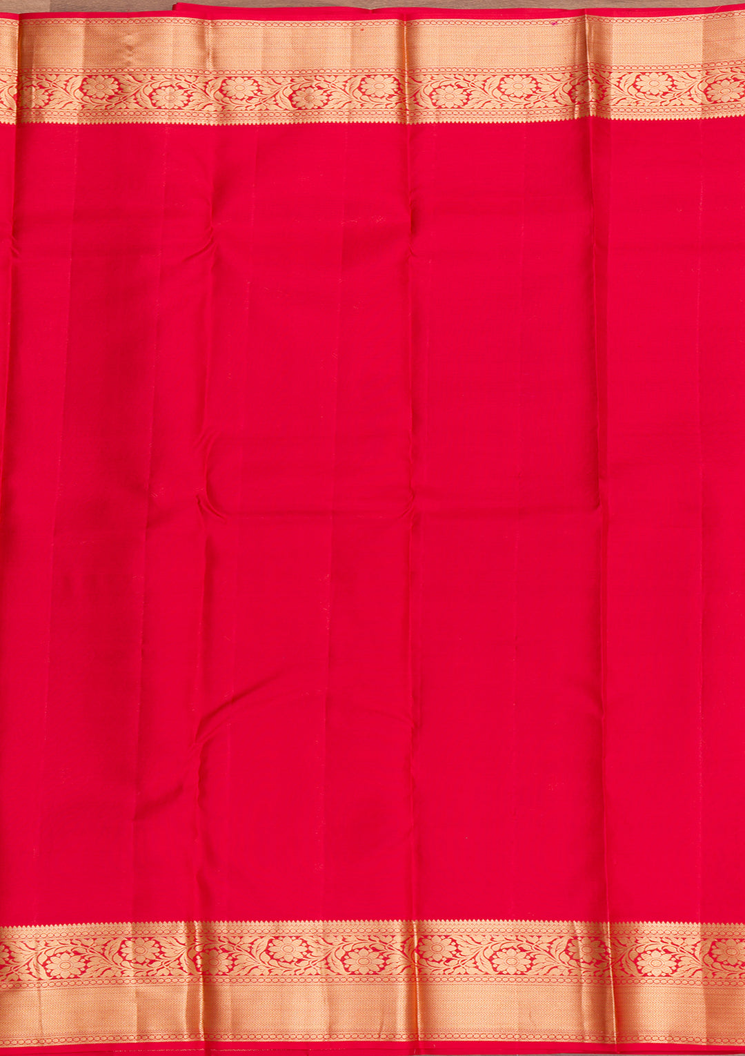 Rani Pink Zariwork Pure Silk Saree-Koskii
