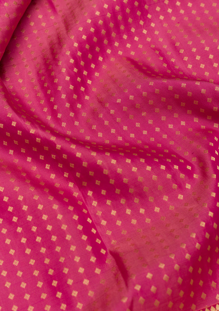 Rani Pink Zariwork Pure Silk Saree