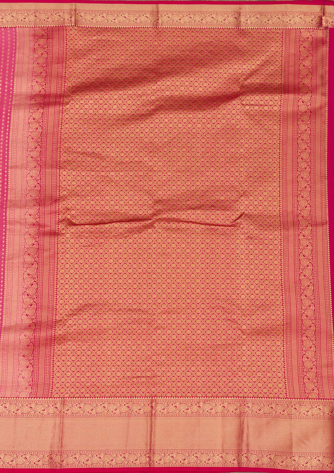 Rani Pink Zariwork Pure Silk Saree