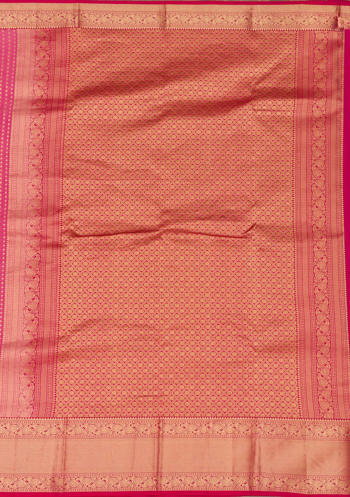 Rani Pink Zariwork Pure Silk Saree