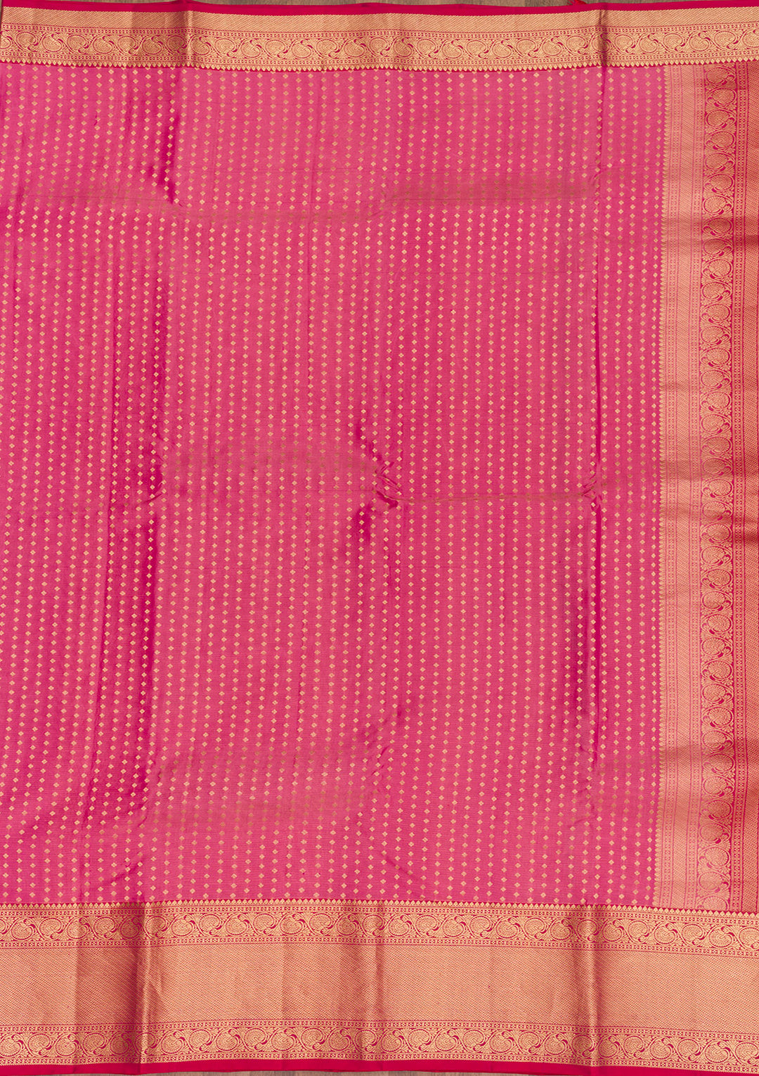 Rani Pink Zariwork Pure Silk Saree