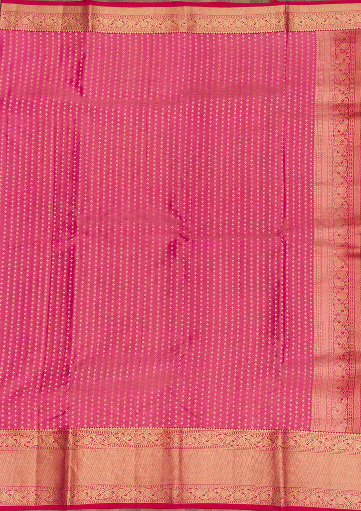 Rani Pink Zariwork Pure Silk Saree