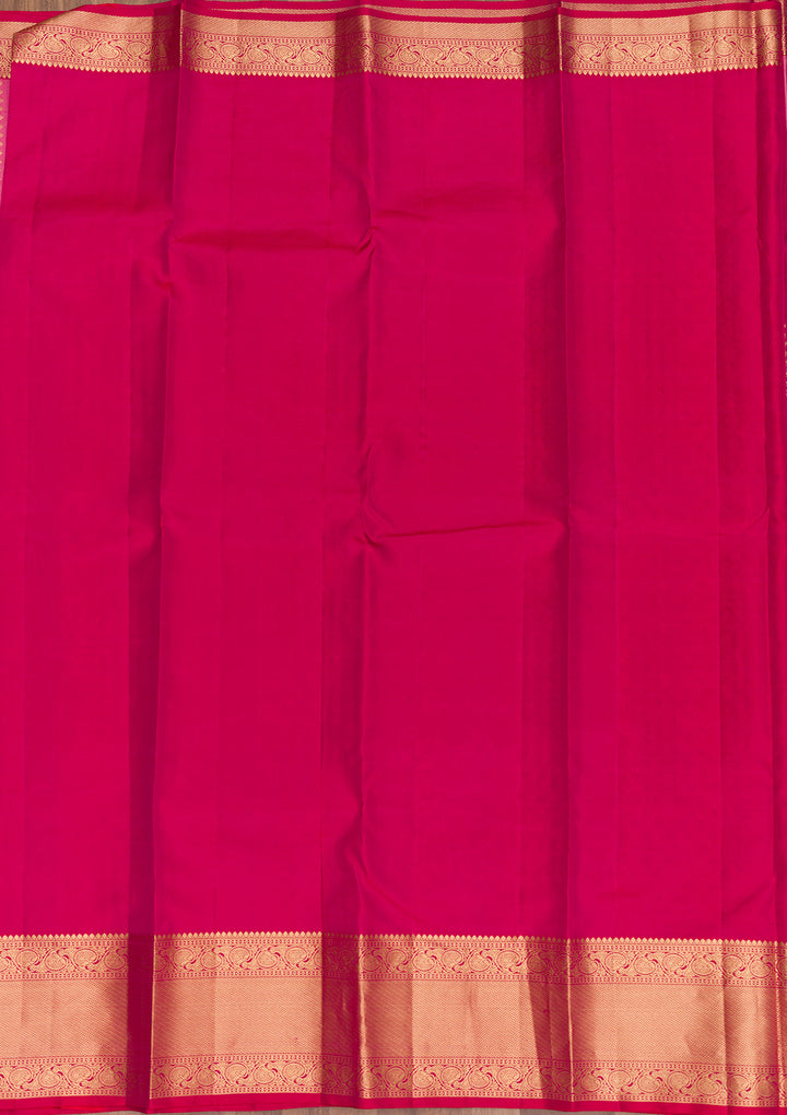 Rani Pink Zariwork Pure Silk Saree