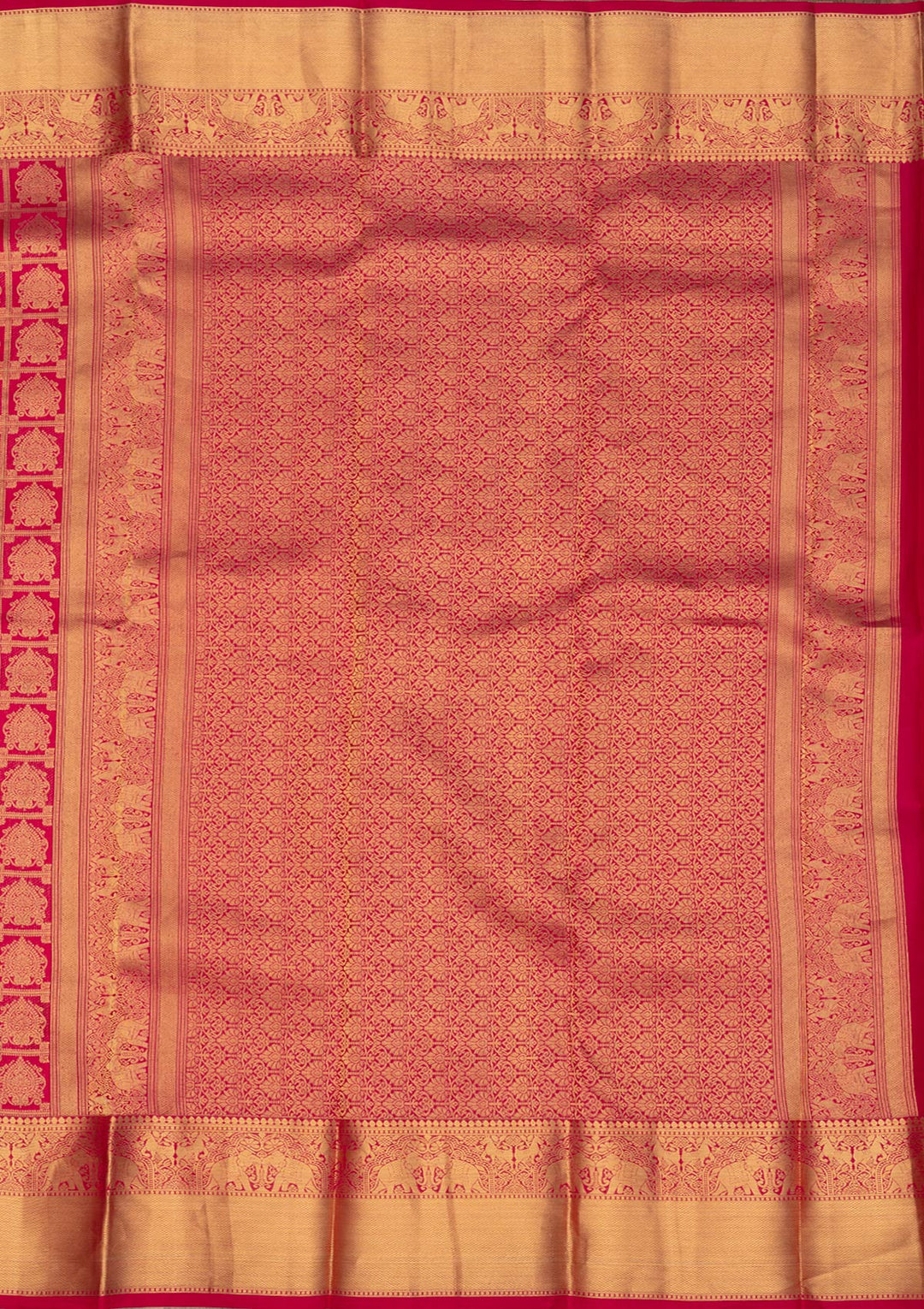 Rani Pink Zariwork Pure Silk Saree