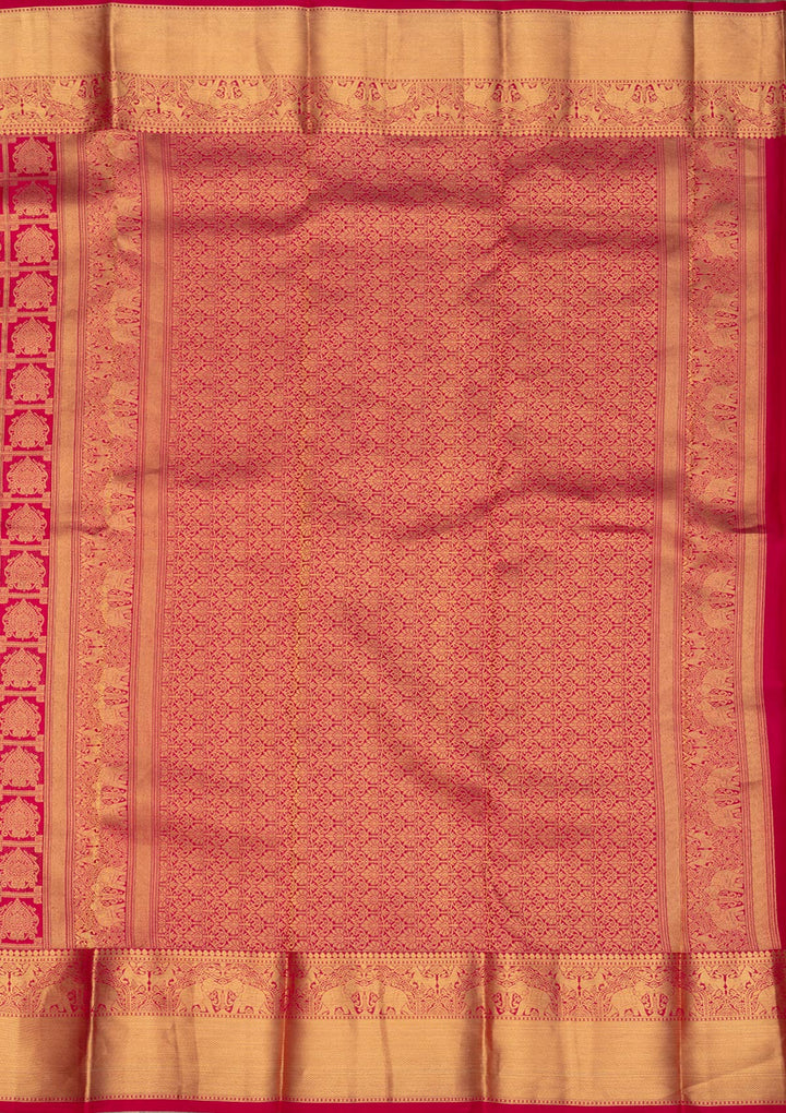 Rani Pink Zariwork Pure Silk Saree