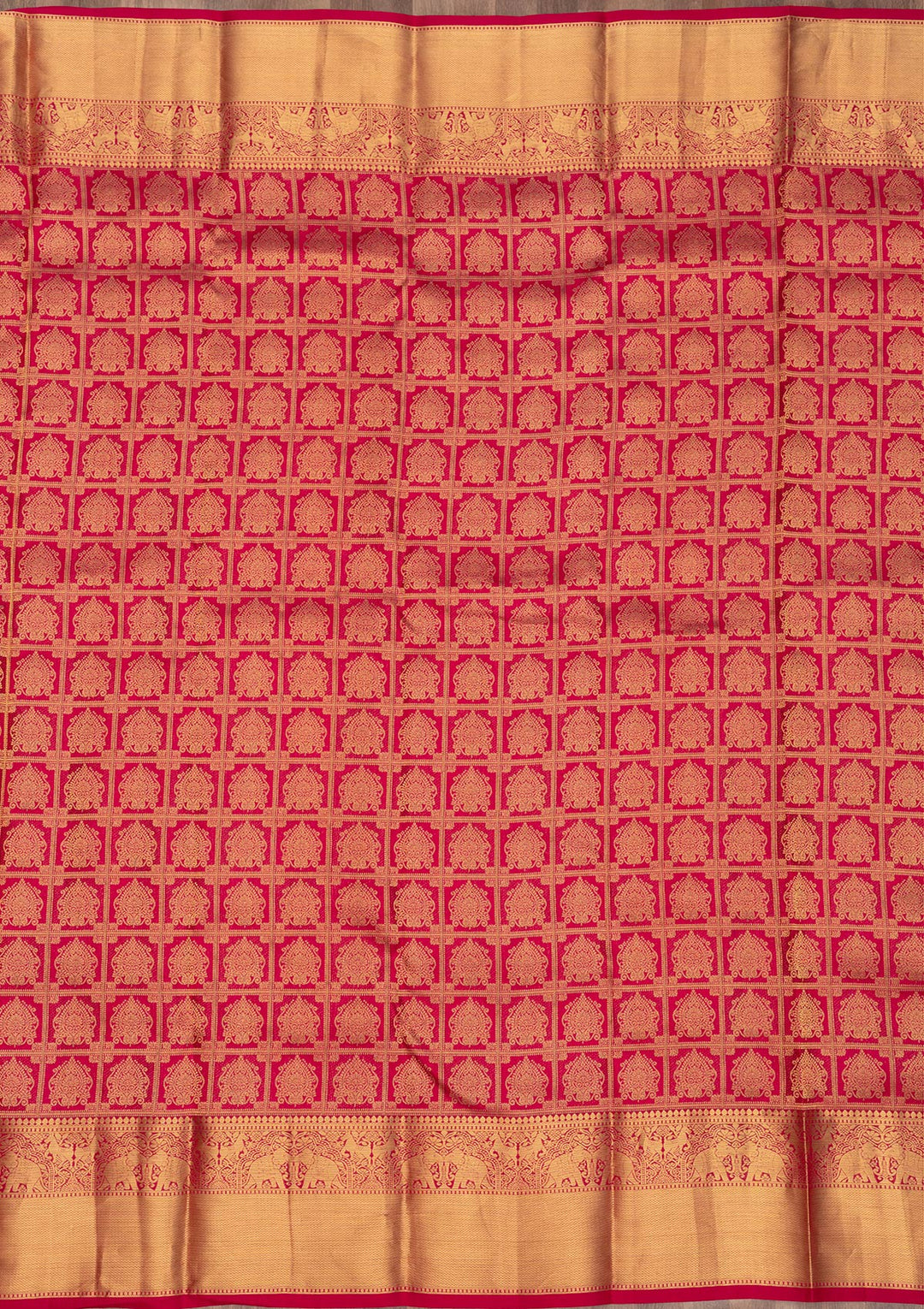 Rani Pink Zariwork Pure Silk Saree