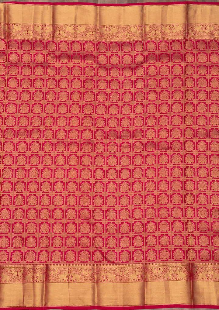 Rani Pink Zariwork Pure Silk Saree