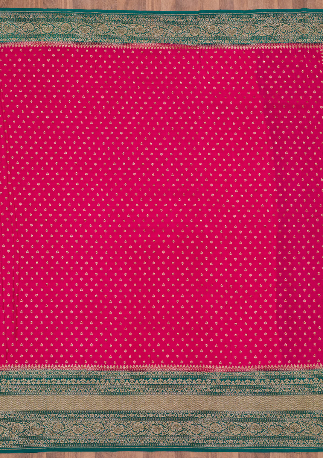 Rani Pink Zariwork Pure Silk Saree