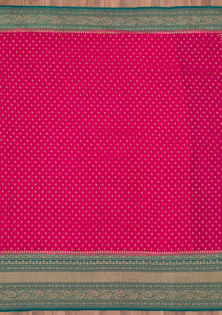 Rani Pink Zariwork Pure Silk Saree