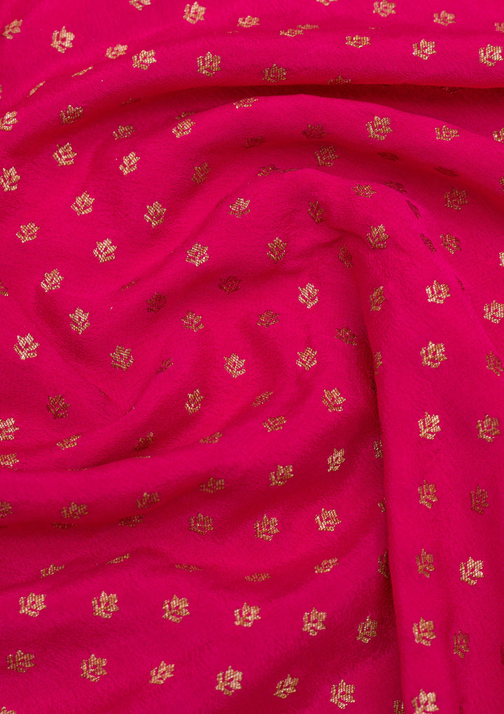 Rani Pink Zariwork Pure Silk Saree