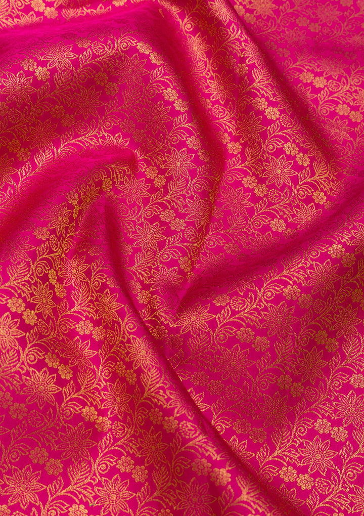 Rani Pink Zariwork Banarasi Pure Silk Saree