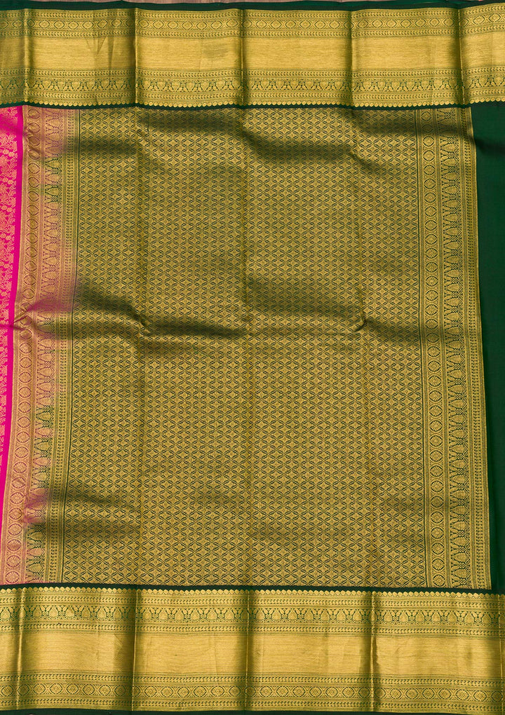 Rani Pink Zariwork Banarasi Pure Silk Saree