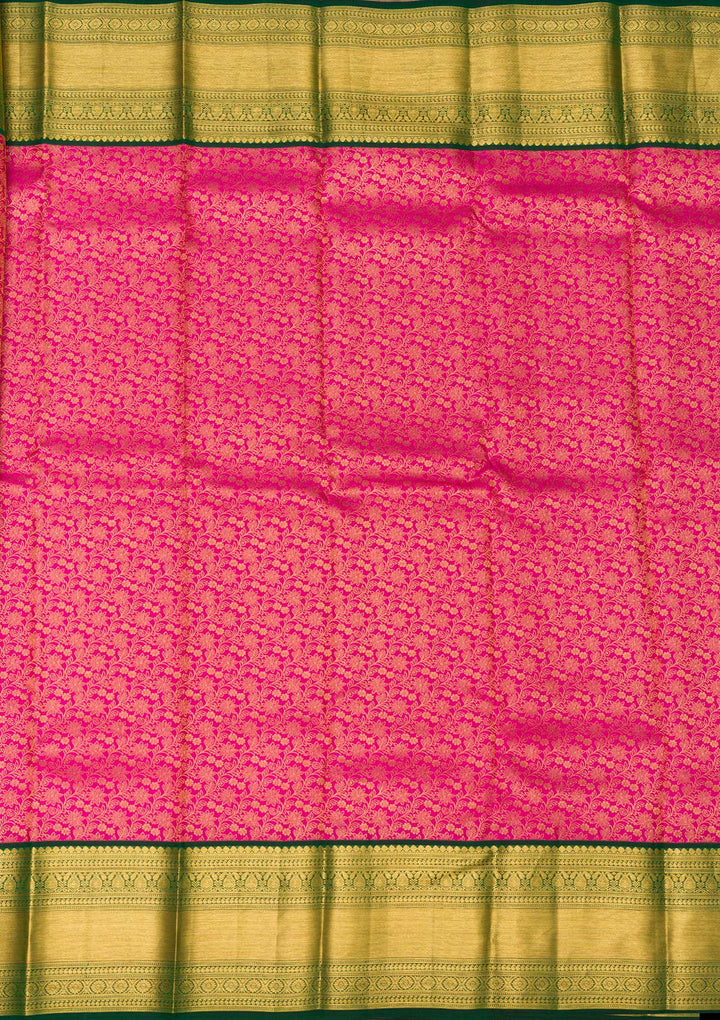 Rani Pink Zariwork Banarasi Pure Silk Saree