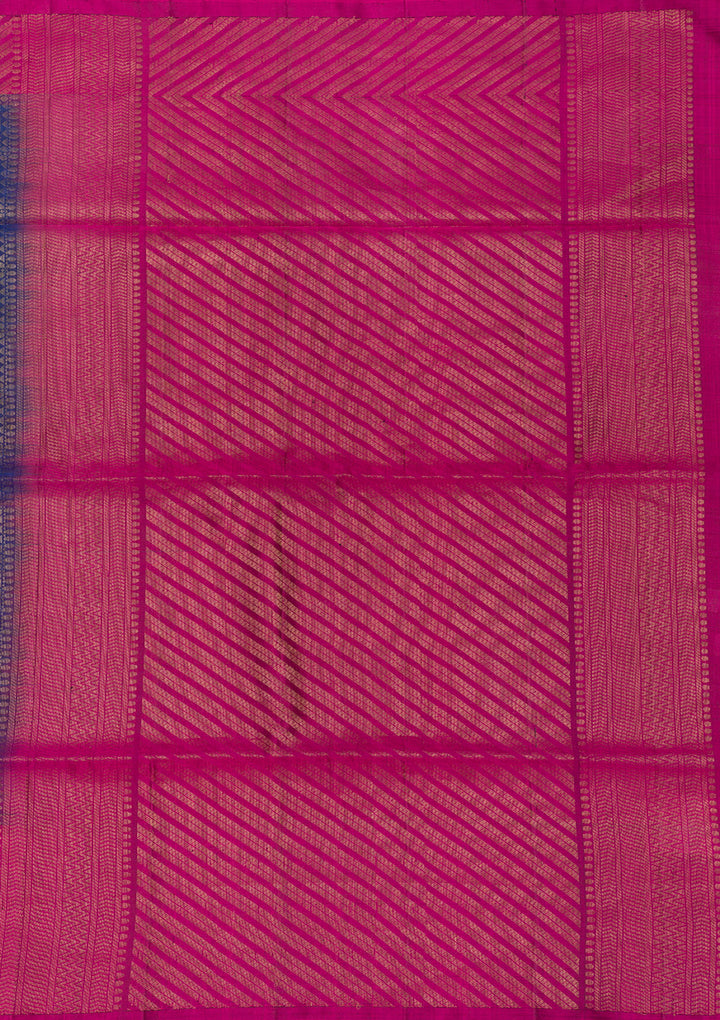Rani Pink Zariwork Pure Silk Saree