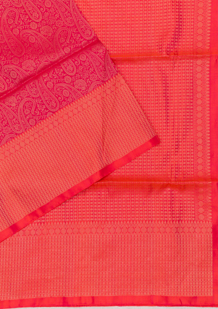 Rani Pink Zariwork Pure Silk Saree