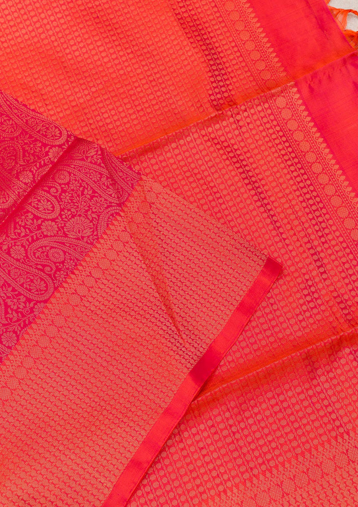 Rani Pink Zariwork Pure Silk Saree