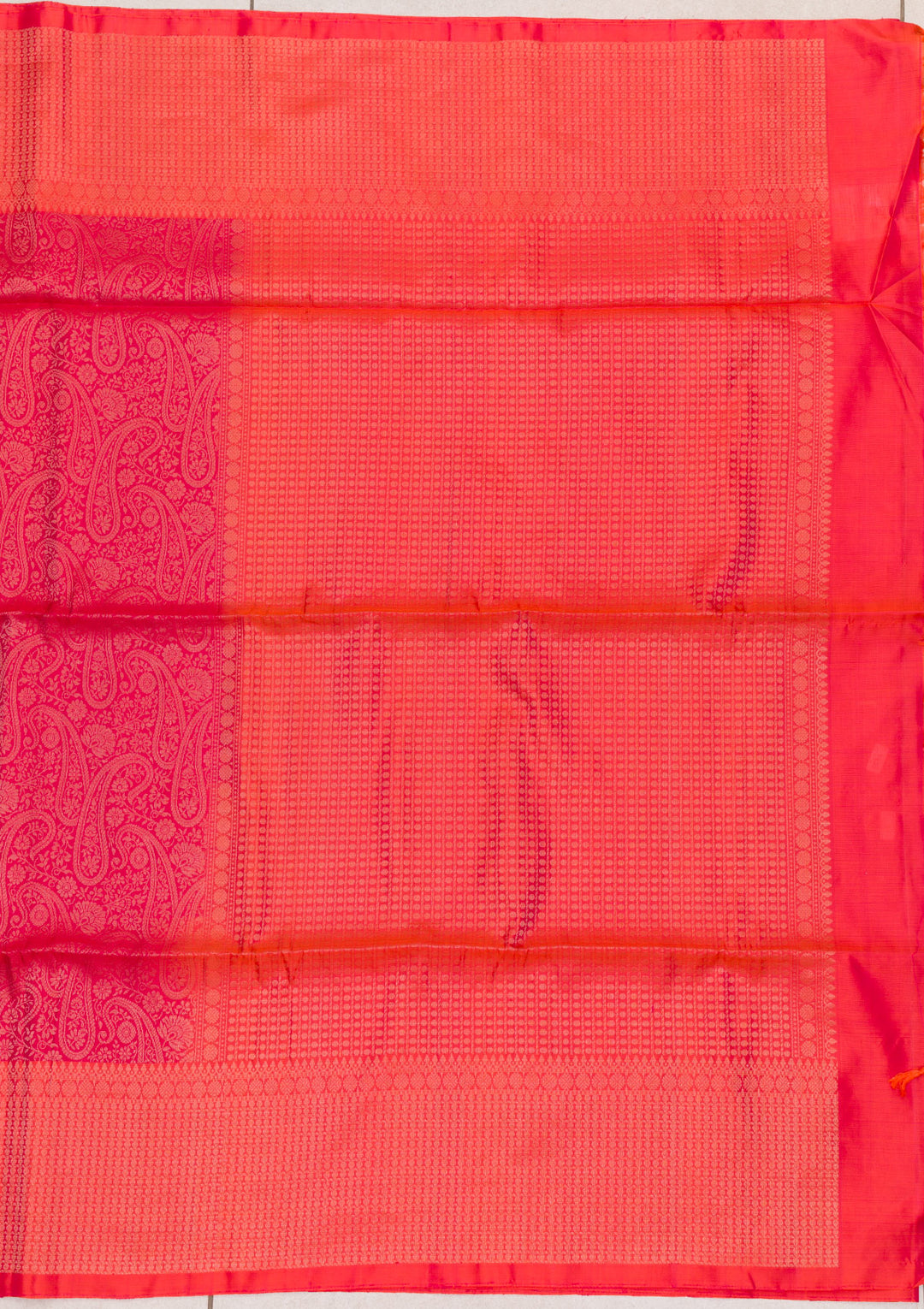 Rani Pink Zariwork Pure Silk Saree