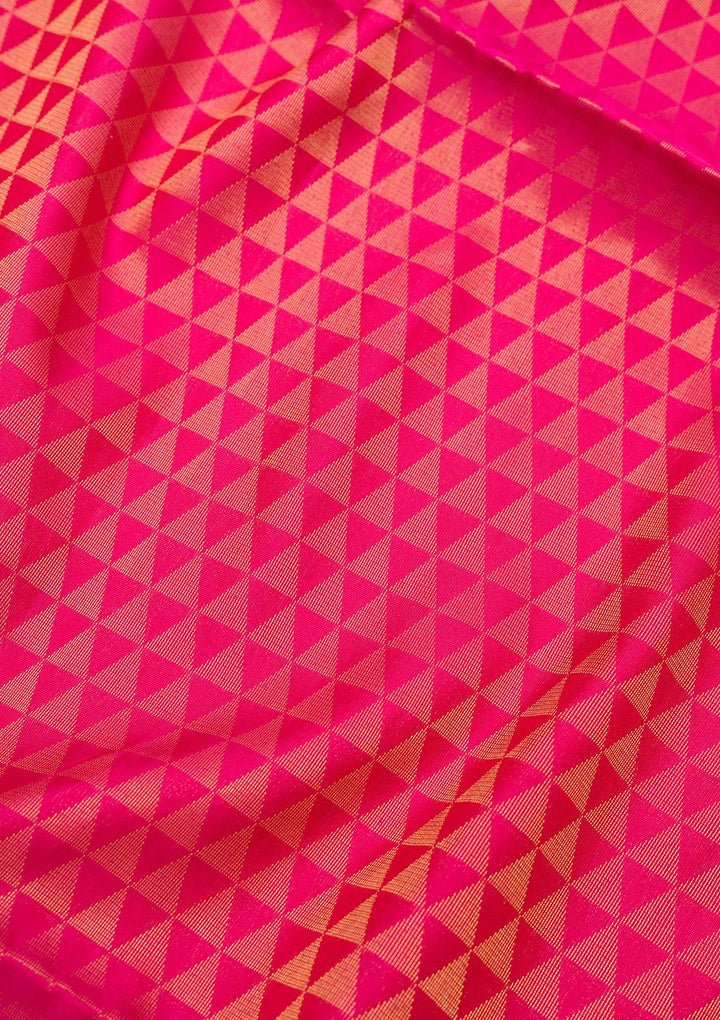 Rani Pink Zariwork Pure Silk Saree