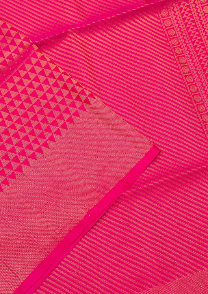 Rani Pink Zariwork Pure Silk Saree