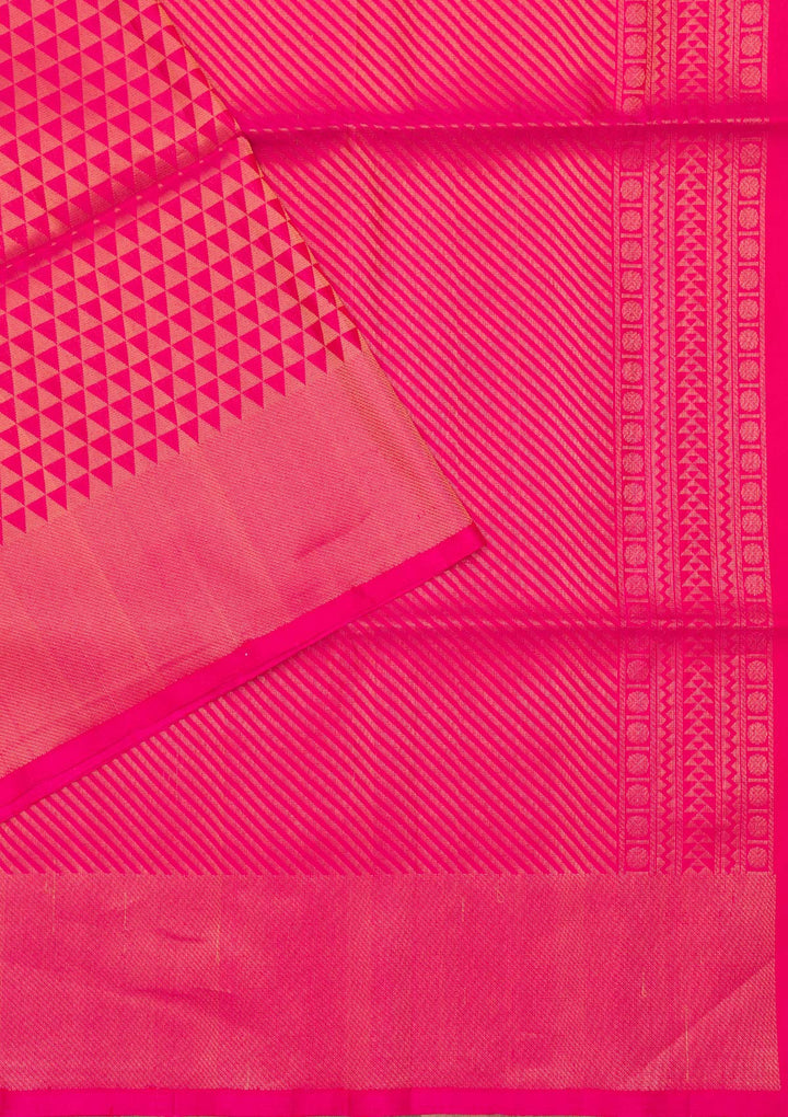 Rani Pink Zariwork Pure Silk Saree