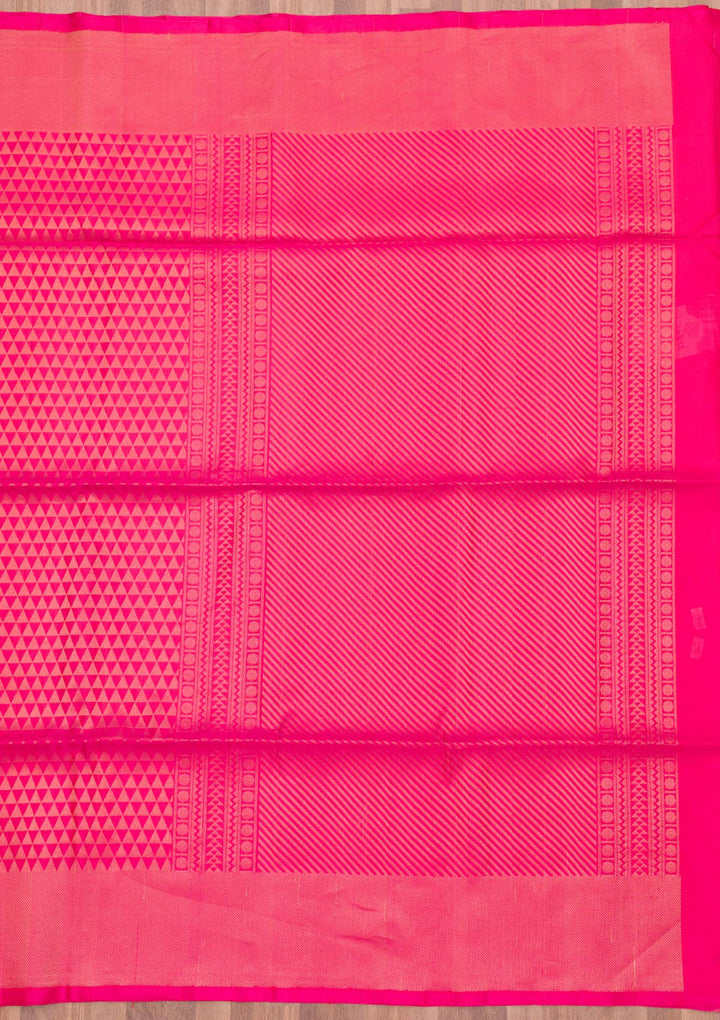 Rani Pink Zariwork Pure Silk Saree