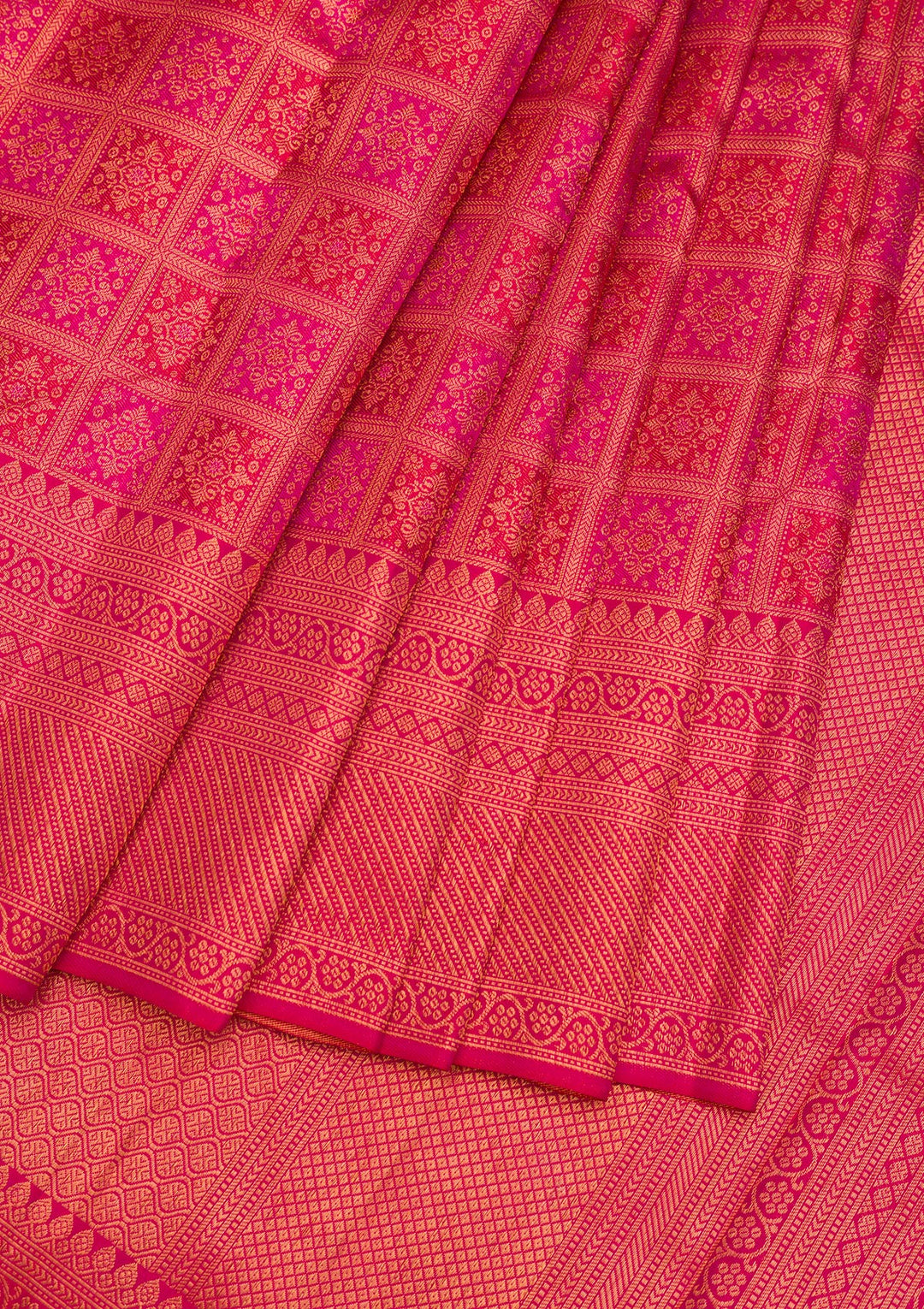 Rani Pink Zariwork Pure Silk Saree