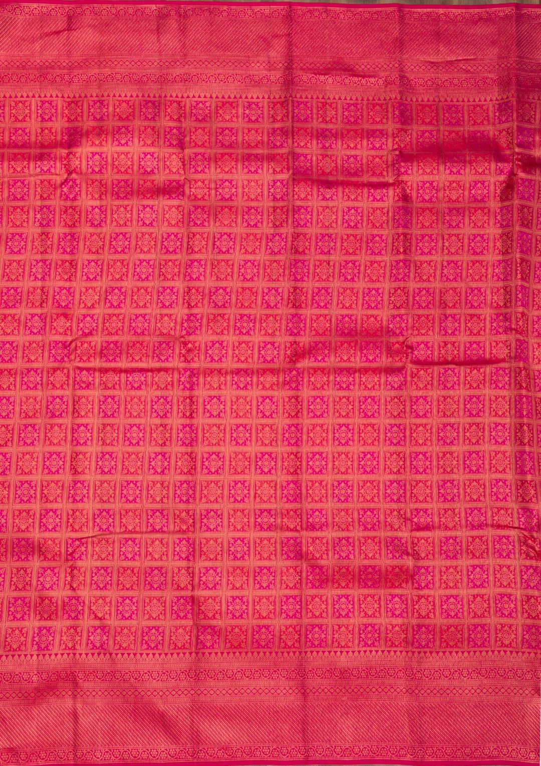 Rani Pink Zariwork Pure Silk Saree
