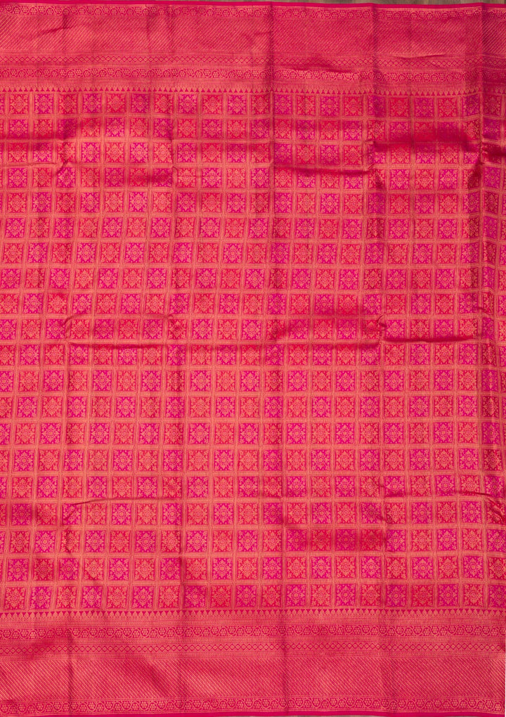 Rani Pink Zariwork Pure Silk Saree